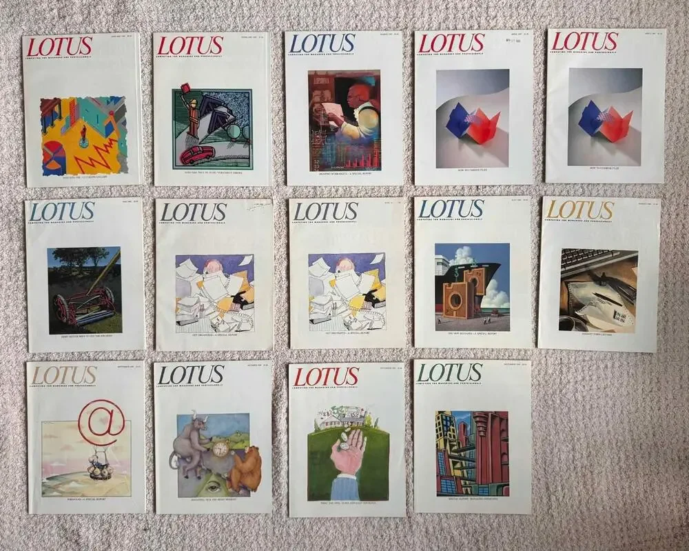 Vintage Lotus Computer Magazine Lot 1989 Full Year Tech IT Business Software